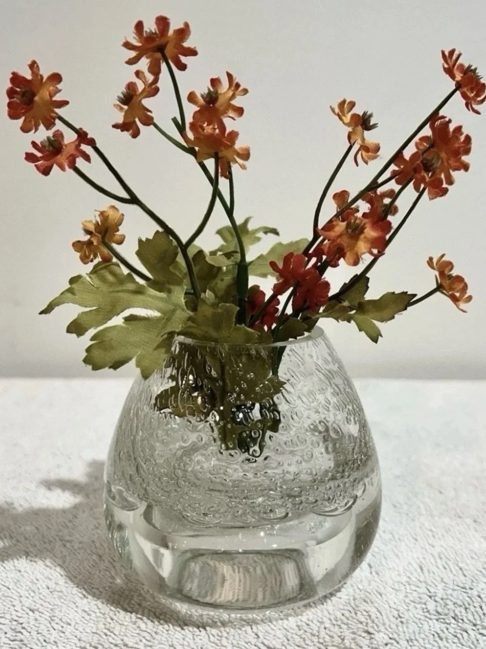 Vtg Royal Limited Crystal Hand Blown Bullicante Glass Votive Holder Bud Vase